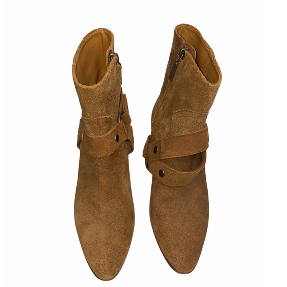 Saint Laurent West Harness Brown Suede Boots 8 - Picture 3 of 5